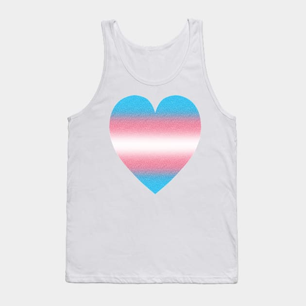 Gradient Trans Pride Heart Tank Top by JustGottaDraw